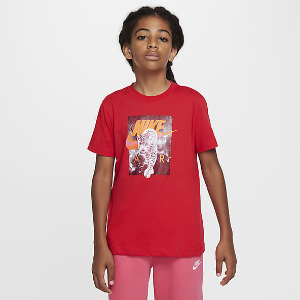 Kids Red Tops T Shirts. Nike